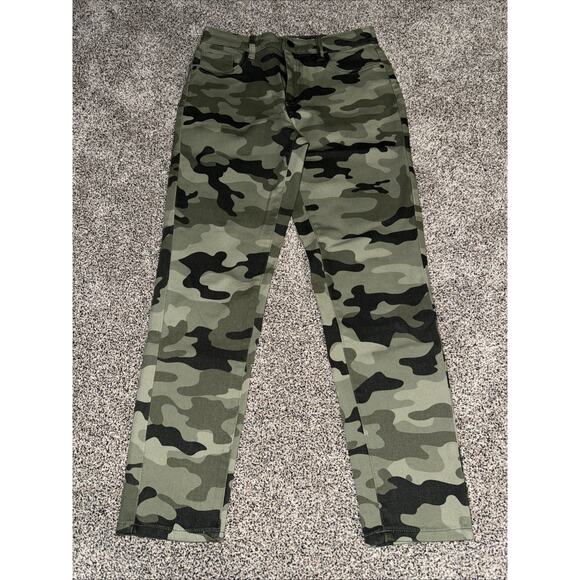 Nili Lotan Pants Womens Crop Green Cotton Camo Print Size 2 NWOT - Picture 1 of 8